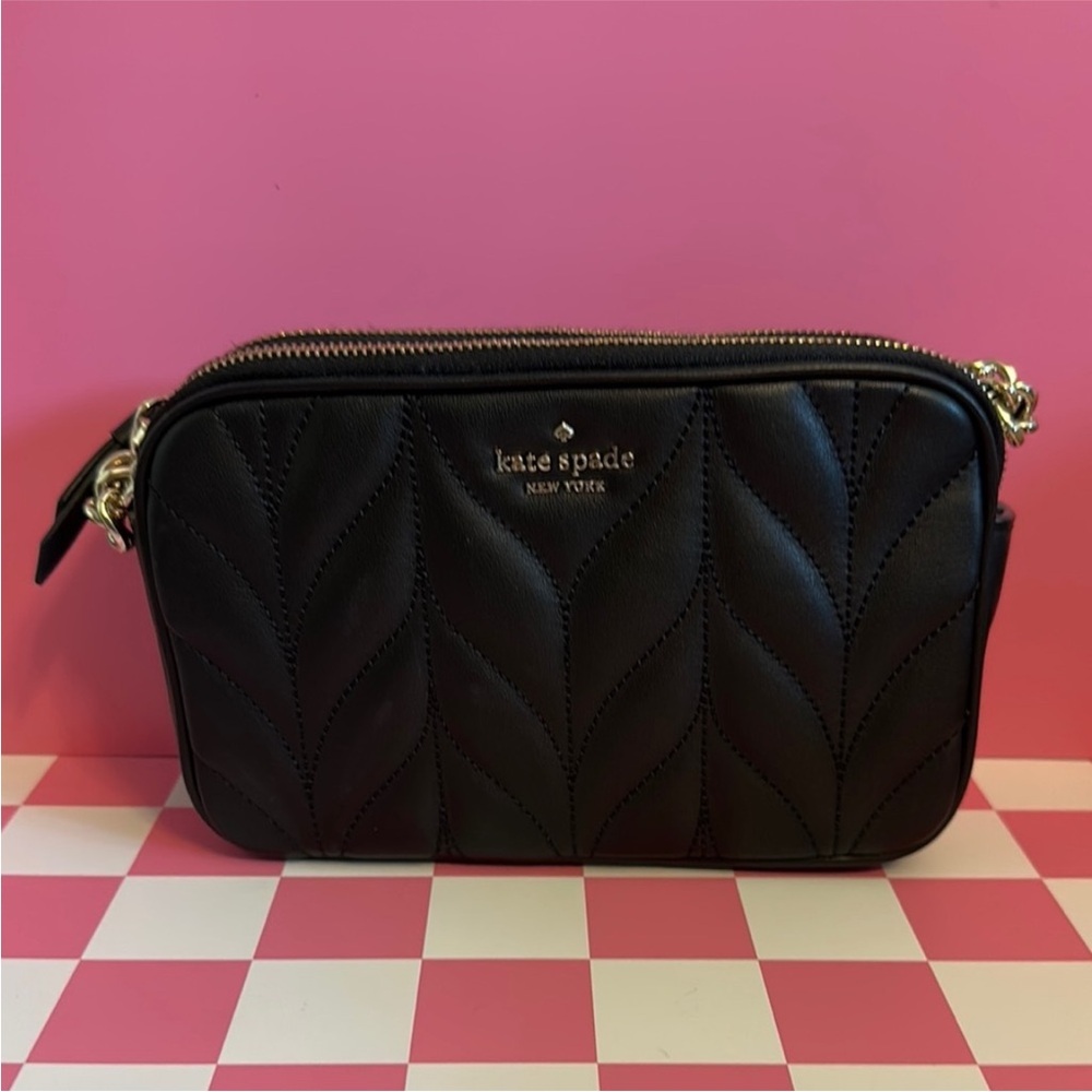 Kate Spade Briar Lane Chevron Quilted Crossbody Bag (Gold chain) - Picture 4 of 11